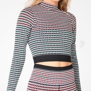 Fabletics Herringbone mock Neck Crop Top & Leggings Set
